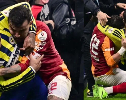 Istanbulské derby skončilo hromadnou bitkou. Brown držel kapitána Galatasaraye v kravatě
